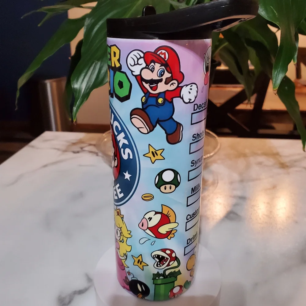 Super Mario Bros. Coffe 20oz Tumbler  with duo lids 🎉sale